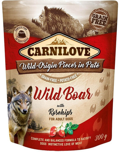 CARNILOVE Dog Paté Wild Boar with Rosehips 300 г влажный корм для собак Wild Boar with Rosehips