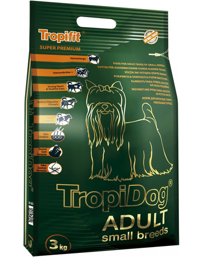 TROPIDOG Super Premium Adult S Jēra gaļa, lasis un rīsi 3 kg
