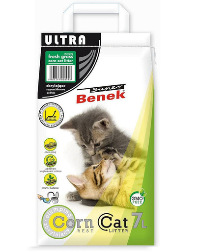 BENEK Super Corn Cat Ultra pakaiši svaiga zāle 7 l