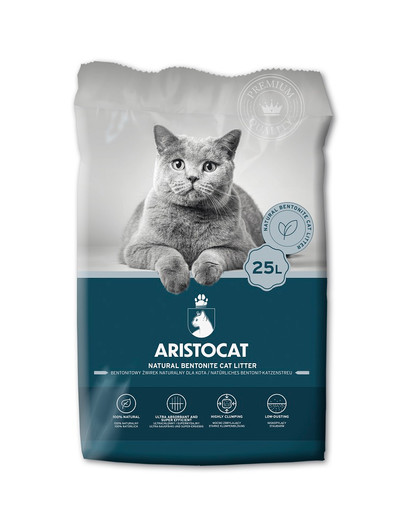 ARISTOCAT Bentonīts Plus Minerālu un dabīgs kaķu pakaiši visām kaķu šķirnēm 25 l