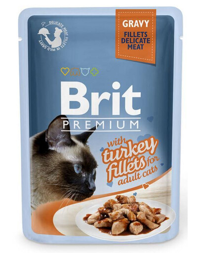 BRIT Premium Fillets in Gravy paciņas mērcē kaķiem 24 x 85 g