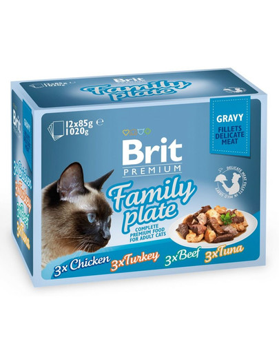 BRIT Premium Gravy fileja mērcē kaķiem, mix garšas 48 x 85 g