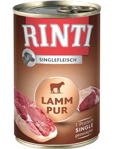 RINTI Singlefleisch jēra gaļa, monoproteīniem sabalansēta, proteīniem bagāta barība bez graudiem 400 g
