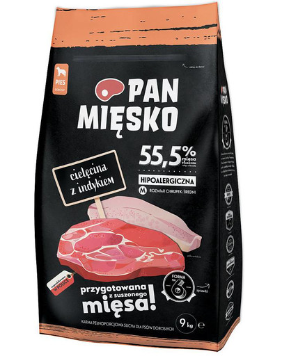 PAN MIĘSKO Teļa un tītara gaļa vidēja lieluma šķirnēm 9 kg