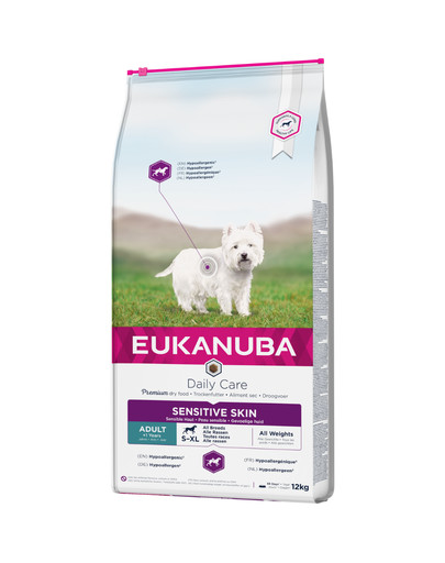 Eukanuba Daily Care Adult Sensitive Skin All Breeds 12 kg