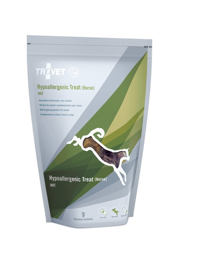 TROVET Hypoallergenic Treat Horse HHT funkcionālie suņu našķi zirga gaļa 250 g