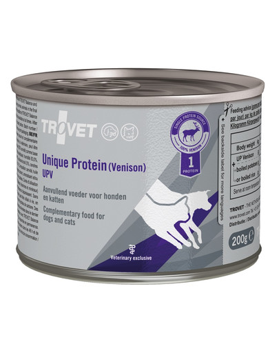TROVET Unique Protein Venison UPV dla psa i kota dziczyzna 200 g