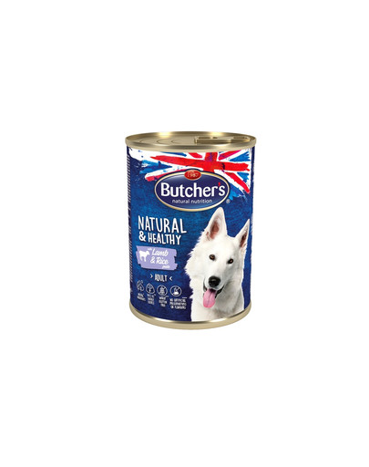 BUTCHER'S Natural&Healthy Dog ar jēra gaļas un rīsu pastēti 390 g