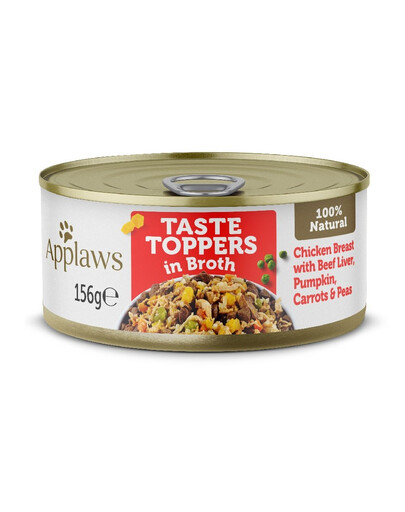 APPLAWS Taste Toppers Vistas krūtiņa, liellopa aknas, ķirbis buljonā 156 g