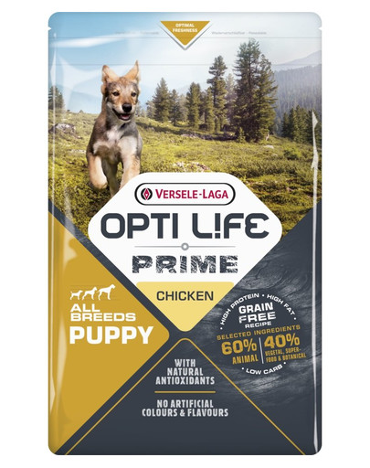 VERSELE-LAGA Opti Life Prime kucēniem ar vistu 12,5 kg bez graudaugiem