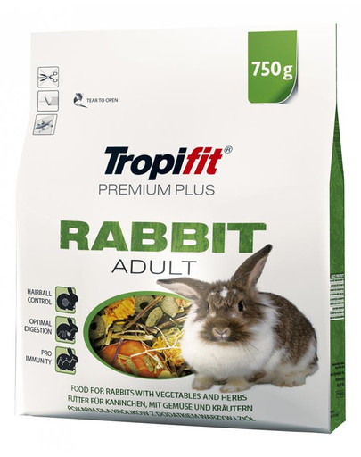 TROPIFIT Premium Plus RABBIT ADULT trušiem 2,5 kg