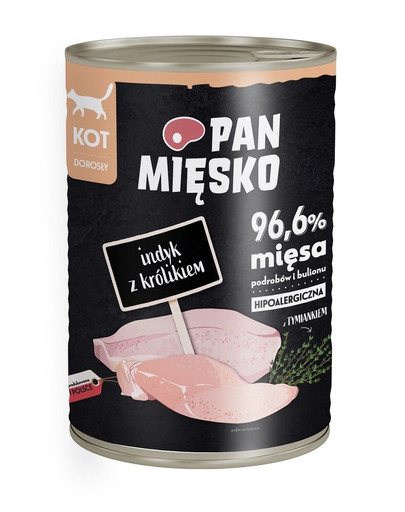 MELMON Tītars ar trusi hipoalerģiska mitrā kaķu barība 400g
