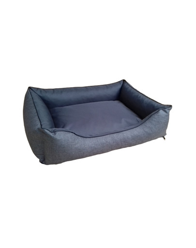 PETSBED Dīvāns gulta ar spilvenu 125 x 100 cm lina pelēks