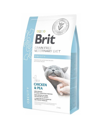 BRIT Veterinary Diets Cat Obesity liekā svara kontrolei un liekā svara samazināšanai 2 kg