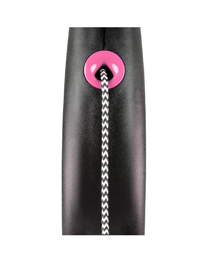FLEXI Black Design S Cord 5 m pink automātiskā pavada