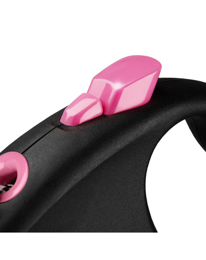 FLEXI Black Design S Cord 5 m pink automātiskā pavada
