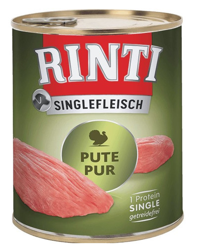 RINTI Singlefleisch tītara gaļa, monoproteīniem sabalansēta, proteīniem bagāta barība bez graudiem 400 g