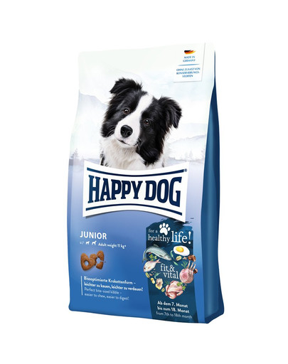 HAPPY DOG Supreme Fit&VItal 1 kg Pilnvērtīga barība jauniem suņiem no 7 mēnešu vecuma.
