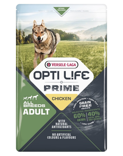 VERSELE-LAGA Opti Life Prime pieaugušajiem ar vistu 2,5 kg bez graudaugiem