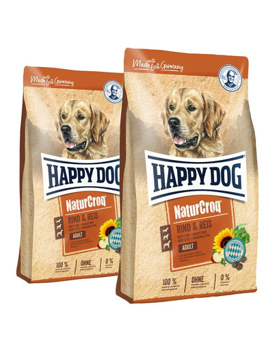 HAPPY DOG NaturCroq jautiena / ryžiai 30 kg (2 x 15 kg)