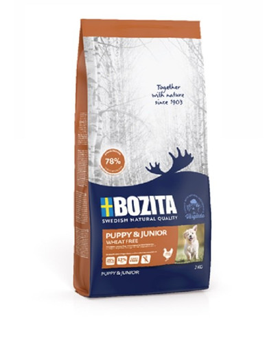 BOZITA Puppy & Junior Wheat Free, bez kviešiem, kucēniem un junioriem 2 kg