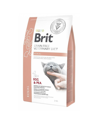 BRIT Veterinary Diets Cat Rena kaķiem ar pavājinātu nieru funkciju, nieru funkcijas uzturēšanai hroniskas nieru mazspējas gadījumā 2 kg