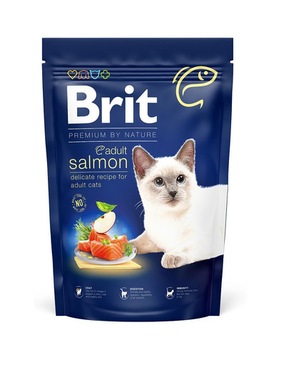 BRIT Cat Premium by Nature salmon  pieaugušiem kaķiem ar lasi 300 g