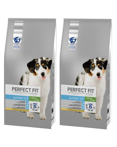 PERFECT FIT Junior (<1 gads) Bagāts ar vistas gaļu vidēju un lielu šķirņu suņiem 2 x 14.5 kg