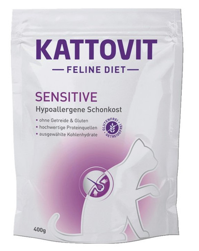 KATTOVIT Feline Diet Sensitive  400 g, jutīgiem kaķiem ar noteiktām pārtikas alerģijām.