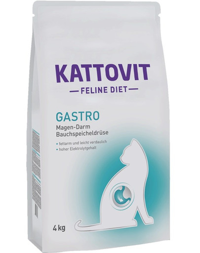 KATTOVIT Feline Diet Gastro 4 kg. Gremošanas uzlabošanai.