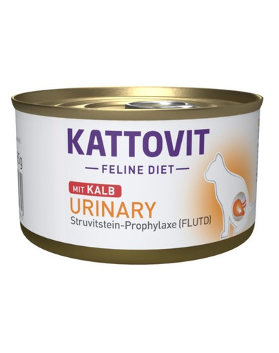 KATTOVIT Feline Diet Urinary diēta kaķiem, ar teļa gaļu 85 g, urīnceļiem.