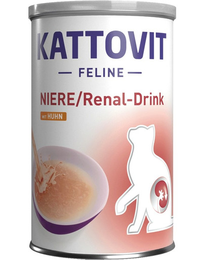 KATTOVIT Cat Diet Renal-Drink dzēriens kaķiem, nieru darbības uzlabošanai, ar vistu 135 ml
