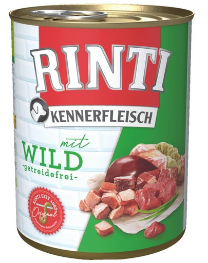 RINTI Kennerfleisch brieža gaļa 400 g, barība bez graudiem