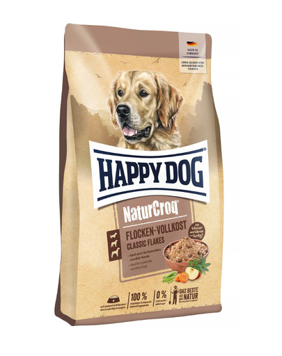 HAPPY DOG Flocken Vollkost 10kg Viegla, veselīga barība, piemērota jutīgiem suņiem un kucēnu barošanai no 4 nedēļu vecuma.