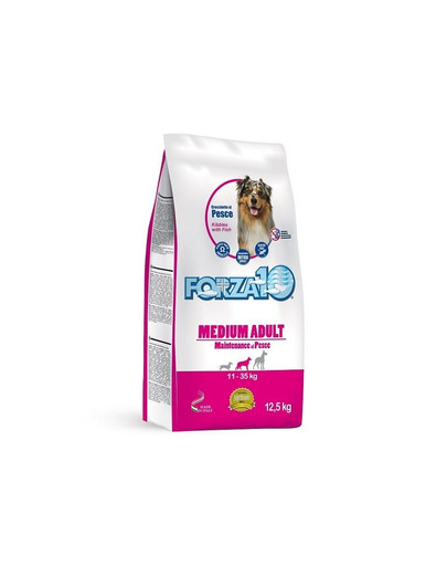 FORZA10 Medium Maintenance ar zivīm sausā barība pieaugušiem vidēju šķirņu suņiem 12,5 kg