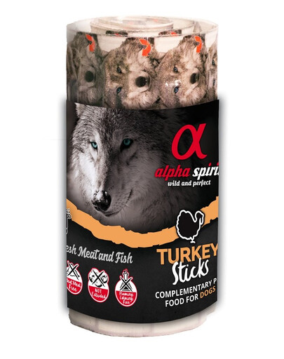 ALPHA SPIRIT Suņu nūjiņas tītara Blisters 12 gab. /iepakojumā.160 g