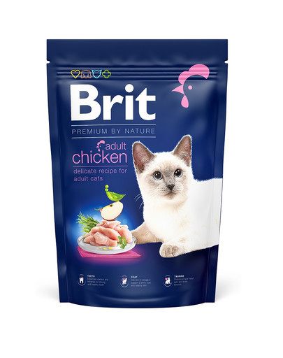 BRIT Cat Premium by Nature chicken pieaugušiem kaķiem ar vistas gaļu 300 g