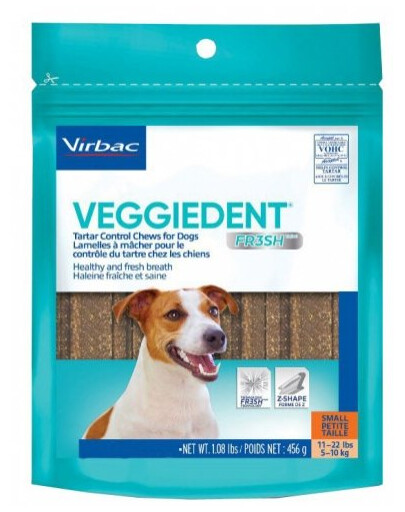 VIRBAC Veggiedent Fresh S (5-10 kg) suņu košļājamās rotaļlietas 15 gab.