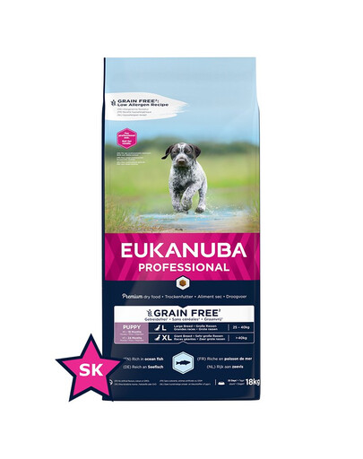 EUKANUBA Karma lielo šķirņu kucēniem bez graudaugiem 18 kg