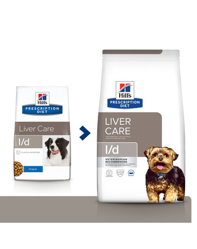 HILL'S Prescription Diet Canine l/d Liver Care Pilnvērtīga diētiskā sausā barība pieaugušiem suņiem ar hronisku aknu mazspēju 10 kg