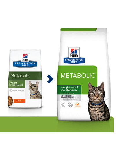 HILL'S Prescription Diet Feline Metabolic ar vistas gaļu, optimāla svara zaudēšanai/uzturēšanai 3 kg