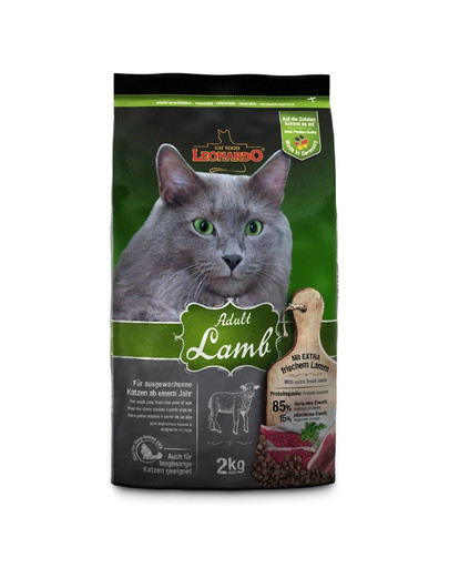 LEONARDO Adult Lamb & Rice pieaugušiem kaķiem ar jutīgumu pret barību vai alerģiskiem kaķiem 2 kg
