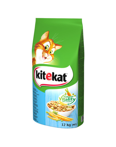 KITEKAT sausā barība ar zivīm un dārzeņiem 12 kg