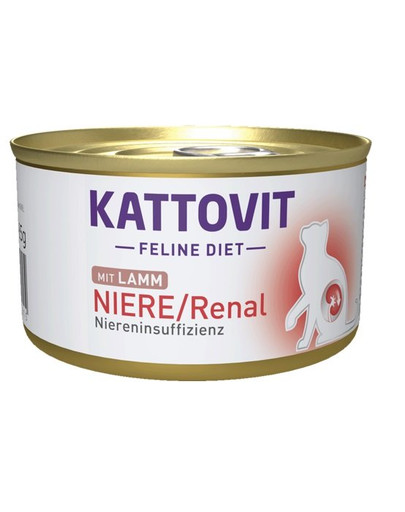 KATTOVIT Feline DIET NIERE/RENTAL nieru diēta, jēra gaļa 12 x 85 g