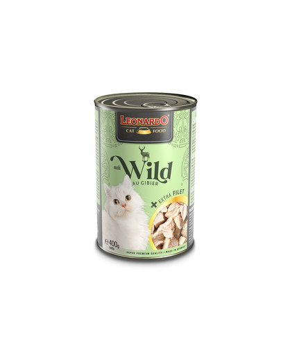 LEONARDO Pilnvērtīga barība ar papildus fileju kaķiem 400 g