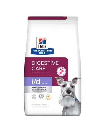 HILL'S Prescription Diet Digestive Care i/d ActivBiome Canine Low Fat ar vistas gaļu 24 kg (2 x 12 kg) ar gremošanas traucējumus suņiem, kuriem nepieciešama barības formula ar zemu tauku saturu