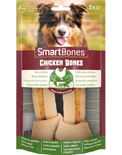 SMART BONES vidēja lieluma košļājamie kauli suņiem vistas gaļa x 2 + rotaļlieta
