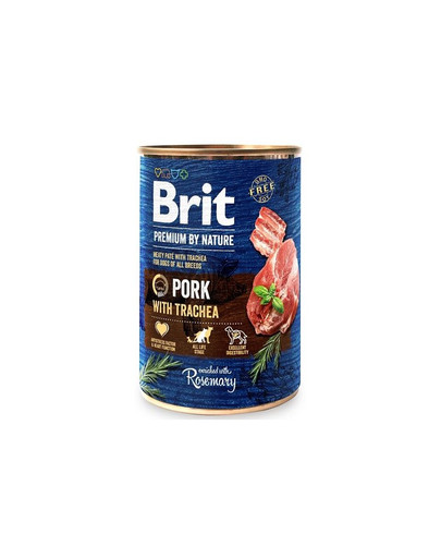 BRIT Premium by Nature 24 x 400 g mitrā barība ar cūkgaļu un barības vadu