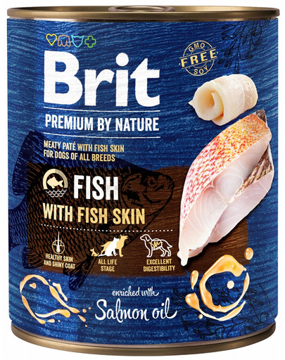 BRIT Premium by Nature 12 x 800 g dabīga barība ar zivīm un zivju ādu