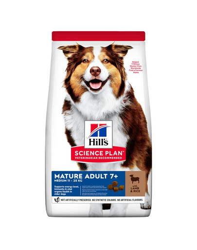 HILL'S Science Plan Canine Mature Adult ar jēra gaļu un rīsiem vecākiem suņiem 28kg (2x14kg)